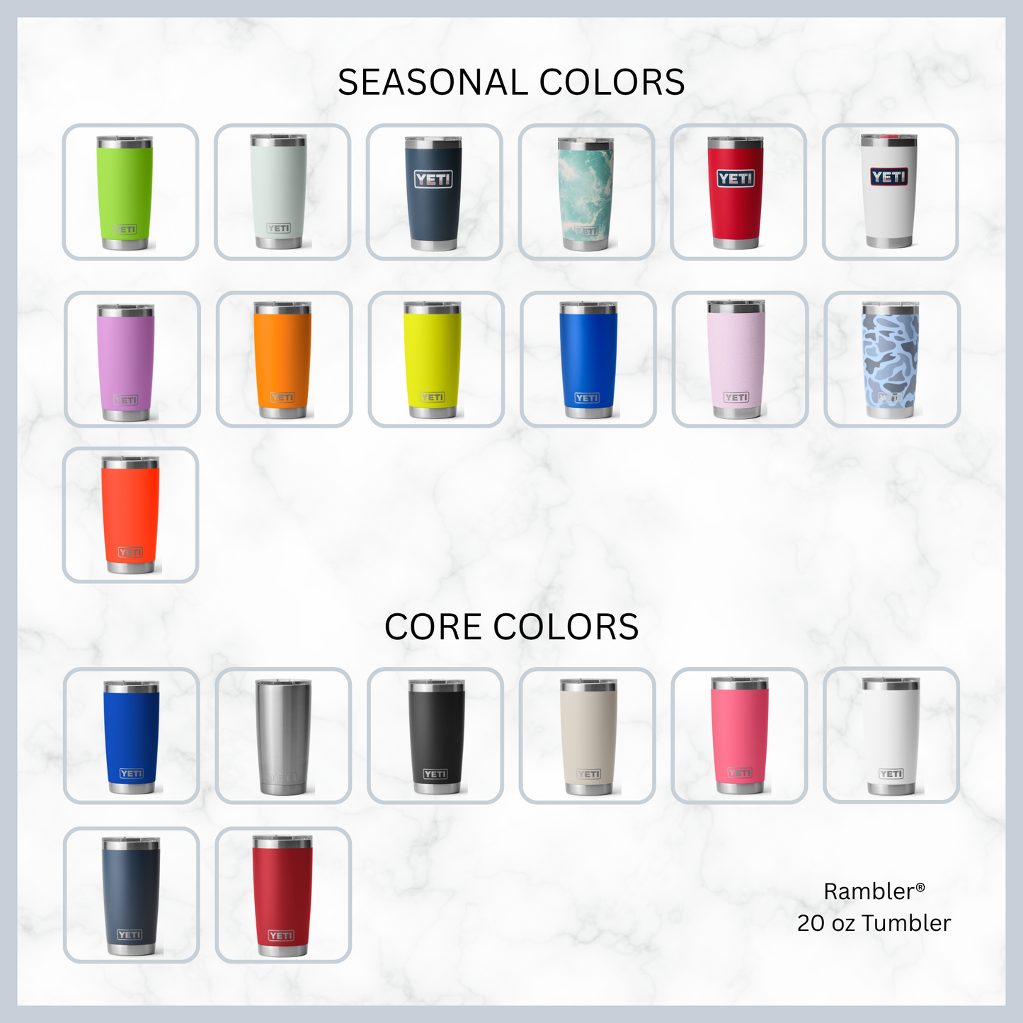 Engraved 20 oz Yeti Tumbler