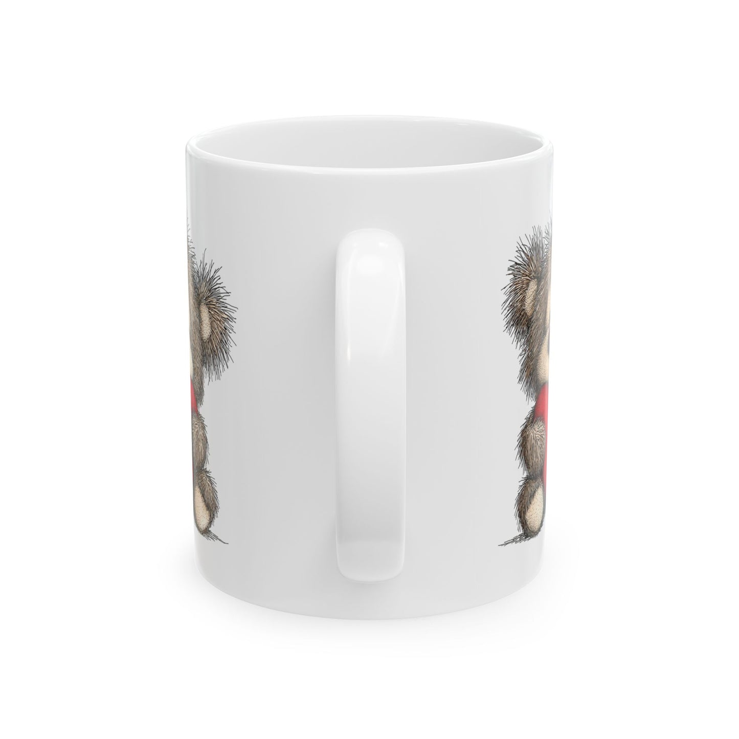 Hedgehog Heart Ceramic Mug — Cute Animal Coffee Cup (11oz & 15oz)
