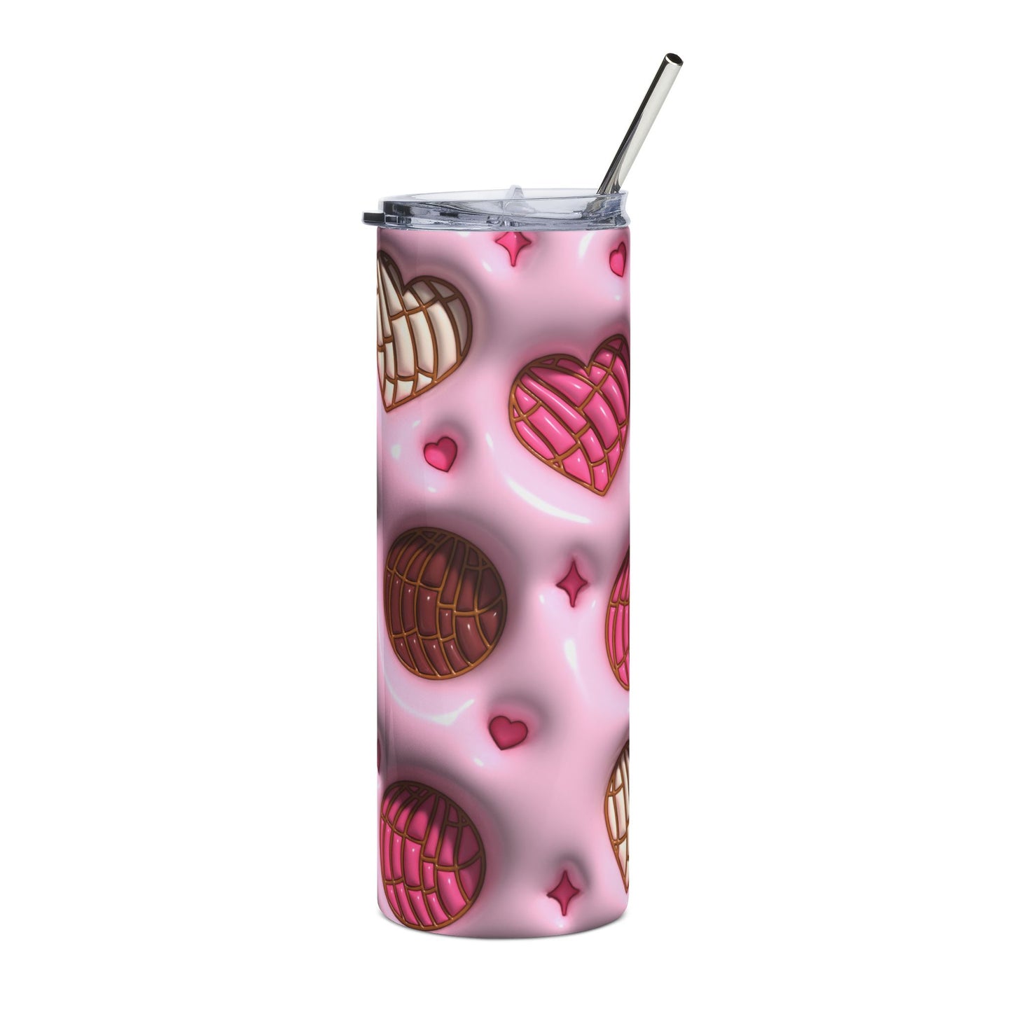 Cute Heart Pattern Stainless Steel Tumbler, 20oz | Valentine's Day Gift, Travel Cup, Coffee Mug, Insulated Drinkware, Gift for Her