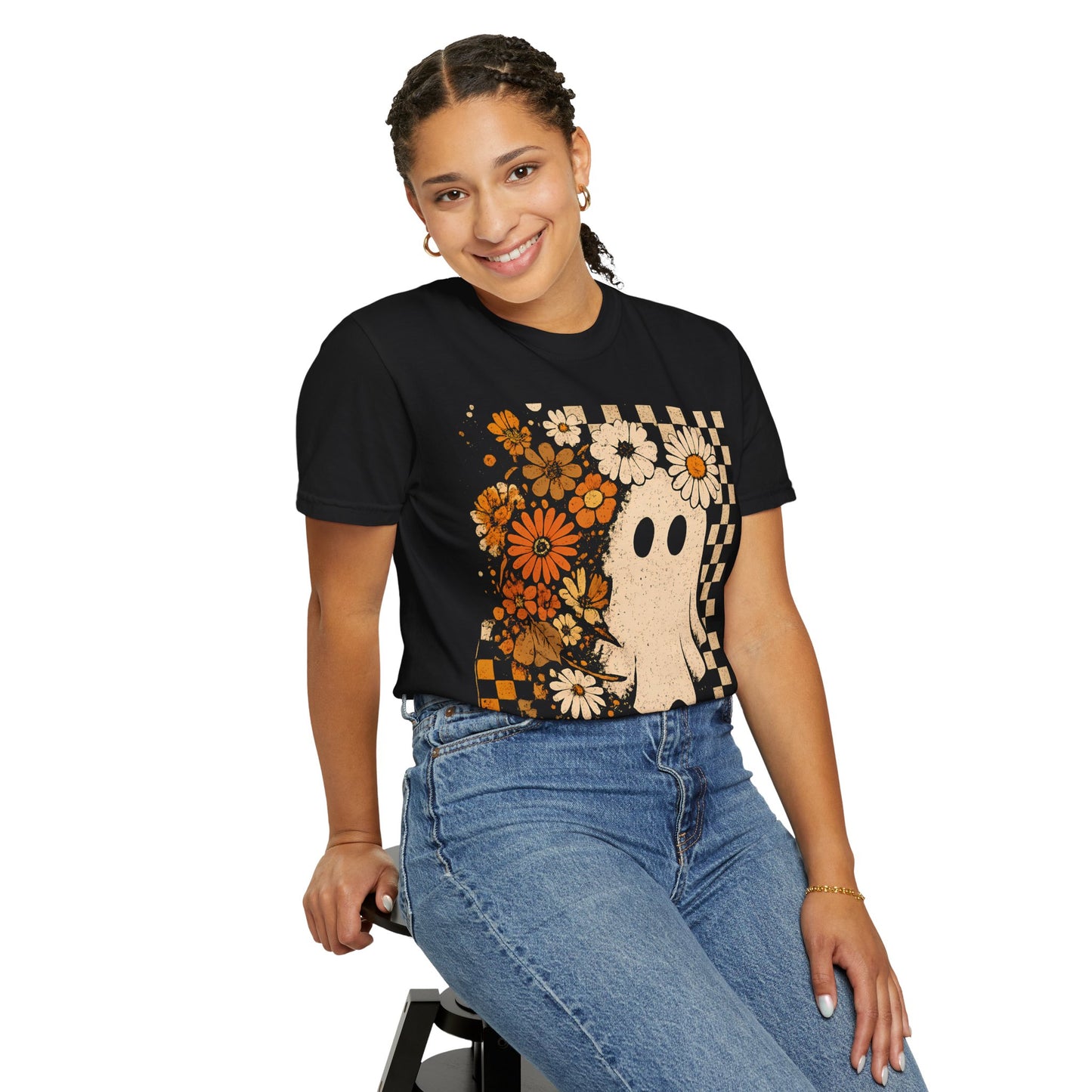 Ghostly Floral Tee - Unisex Jersey Short Sleeve T-Shirt, Halloween Shirt, Fall Apparel, Casual Wear, Gift for Him/Her