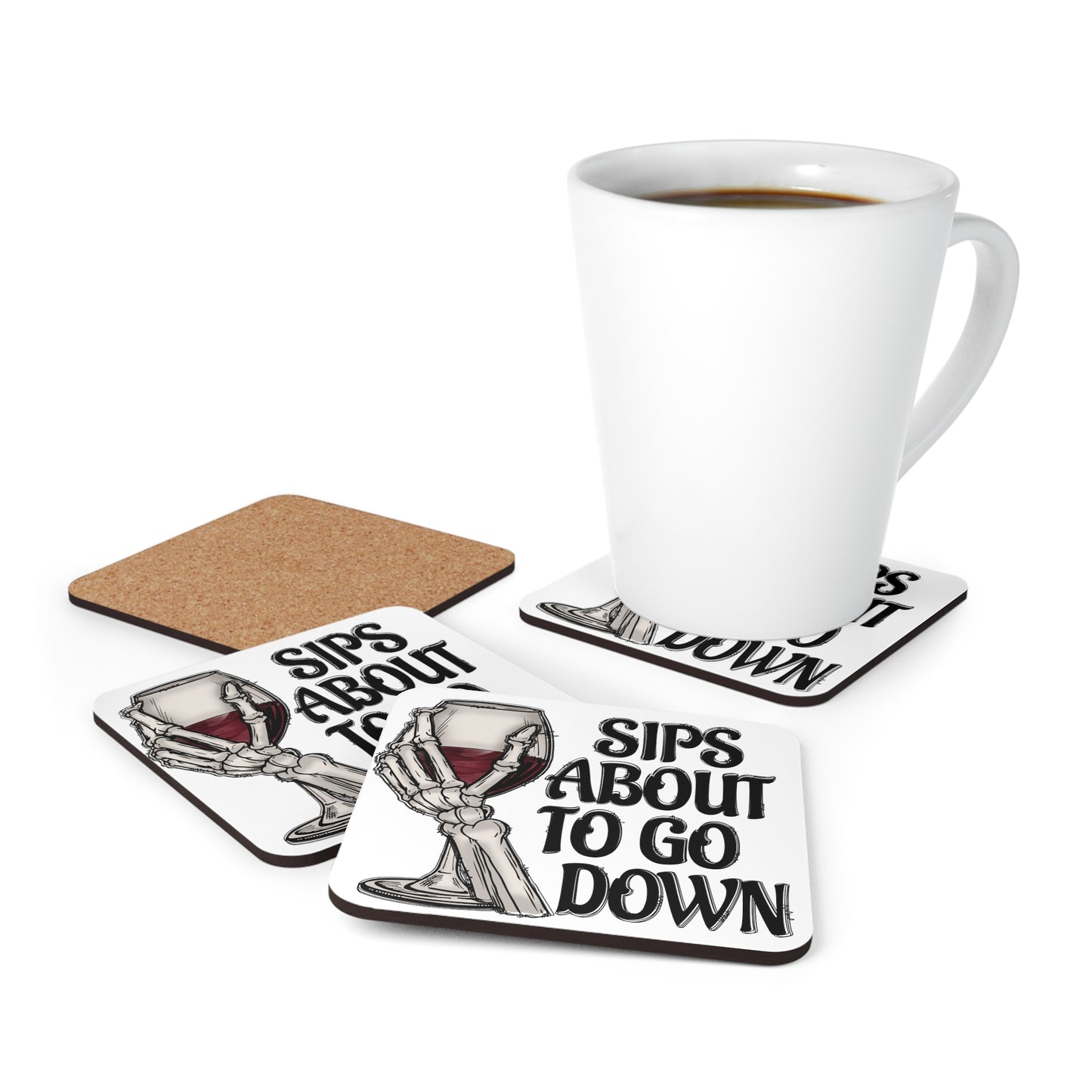 Sips about to Down - Corkwood Coaster Set