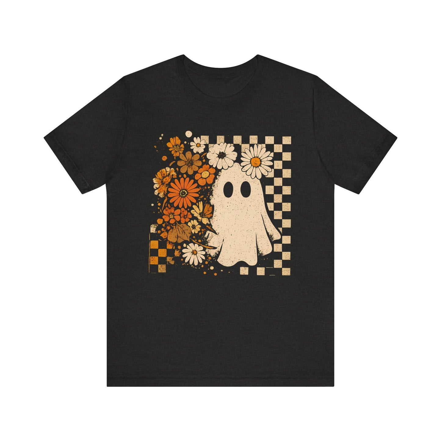 Ghostly Floral Tee - Unisex Jersey Short Sleeve T-Shirt, Halloween Shirt, Fall Apparel, Casual Wear, Gift for Him/Her