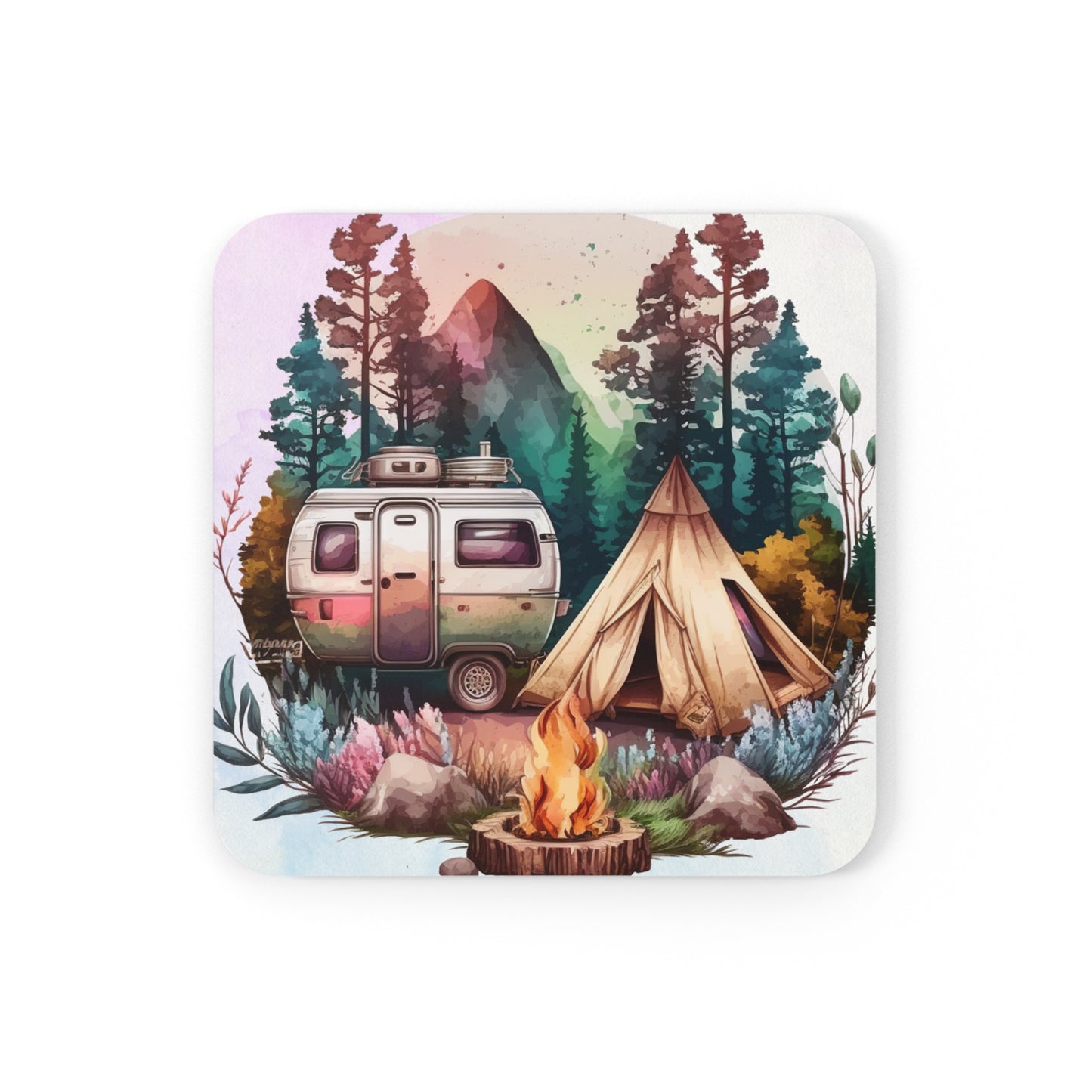 Camping - Corkwood Coaster Set