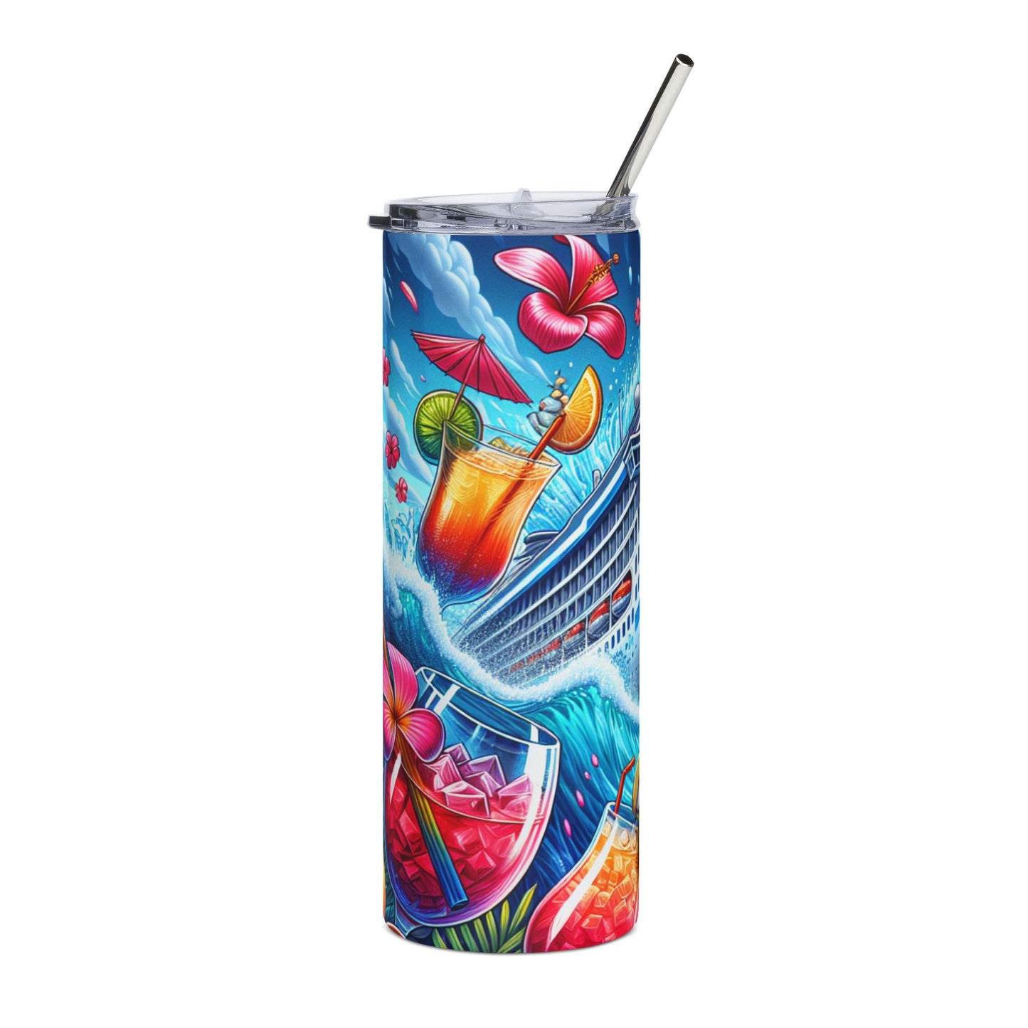 Tropical Cruise Stainless Steel Tumbler | 20oz Insulated Travel Cup, Summer Vibes Drinkware, Gift for Sailors, Beach Lovers, Ocean [...]