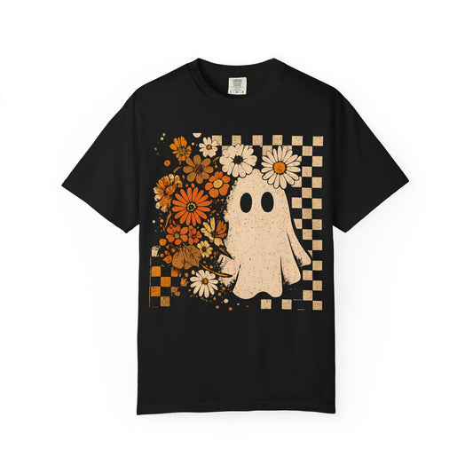 Ghostly Floral Tee - Unisex Jersey Short Sleeve T-Shirt, Halloween Shirt, Fall Apparel, Casual Wear, Gift for Him/Her
