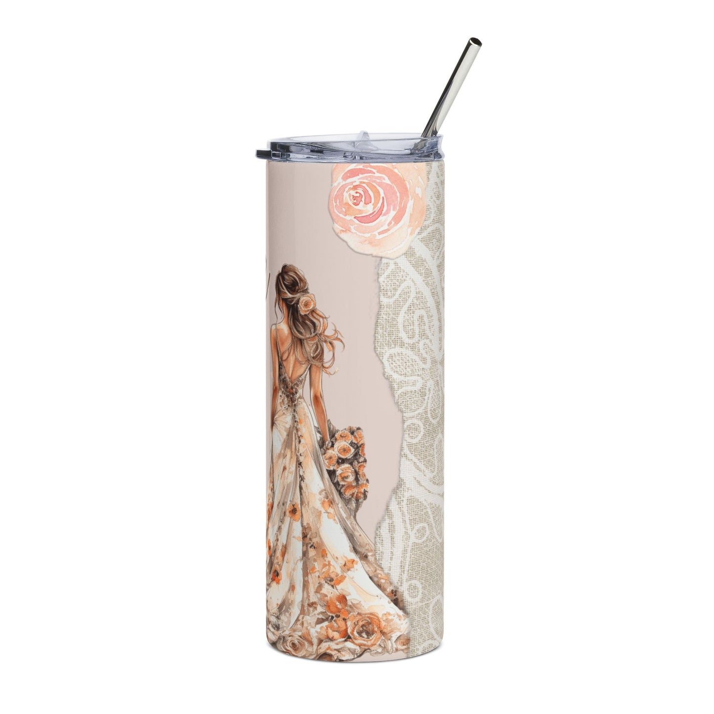 Bridal Stainless Steel Tumbler, Personalized Bride Gift, Wedding Drinkware, Bridal Party Favor, Engagement Party Essential