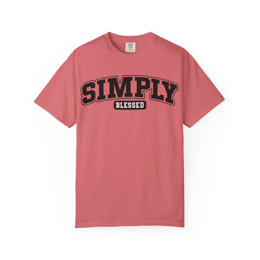 Simply Blessed Unisex Garment-Dyed T-shirt, Faith Tee, Casual Wear, Gift for Her, Everyday Apparel, Spiritual Fashion, Comfortable Clothing