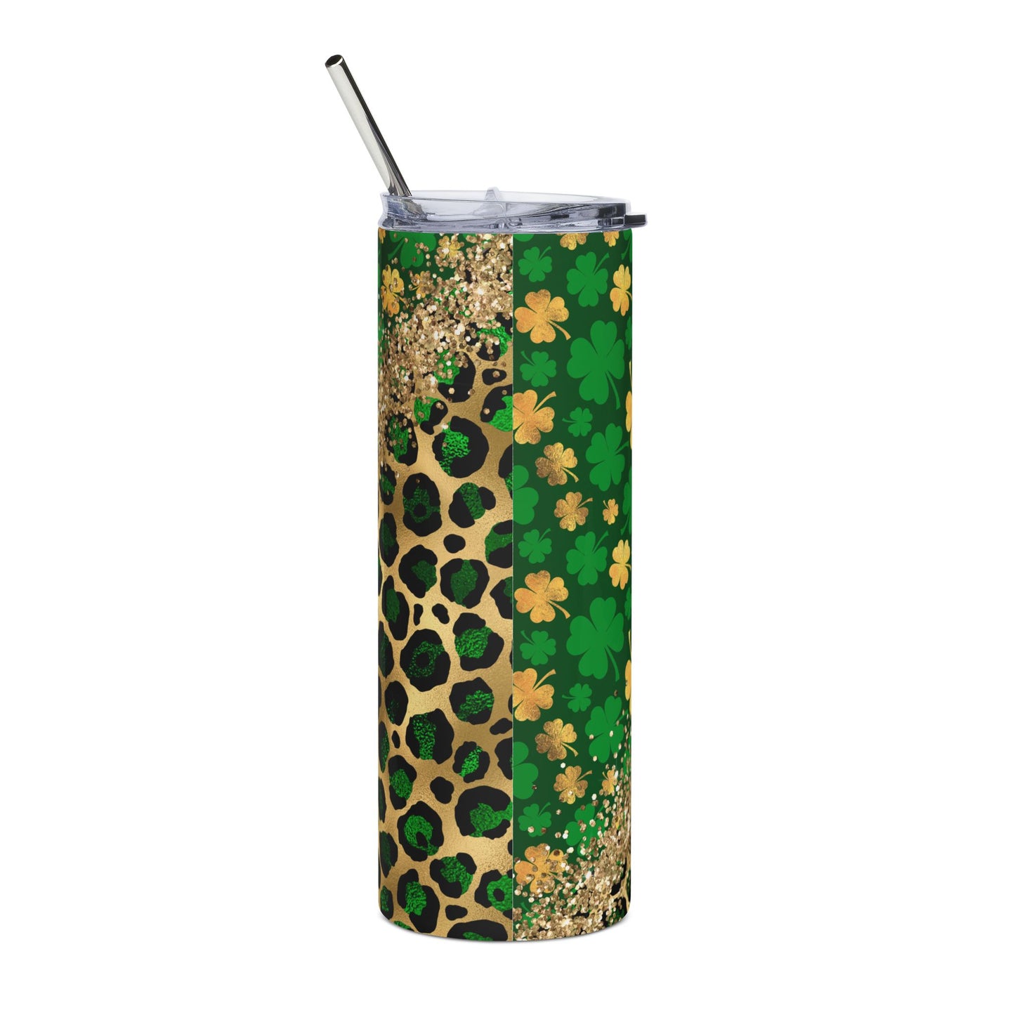Stainless Steel Tumbler with Shamrocks and Leopard Print, 20oz Travel Mug, St. Patrick's Day Gift, Eco-Friendly Drinkware, Trendy [...]