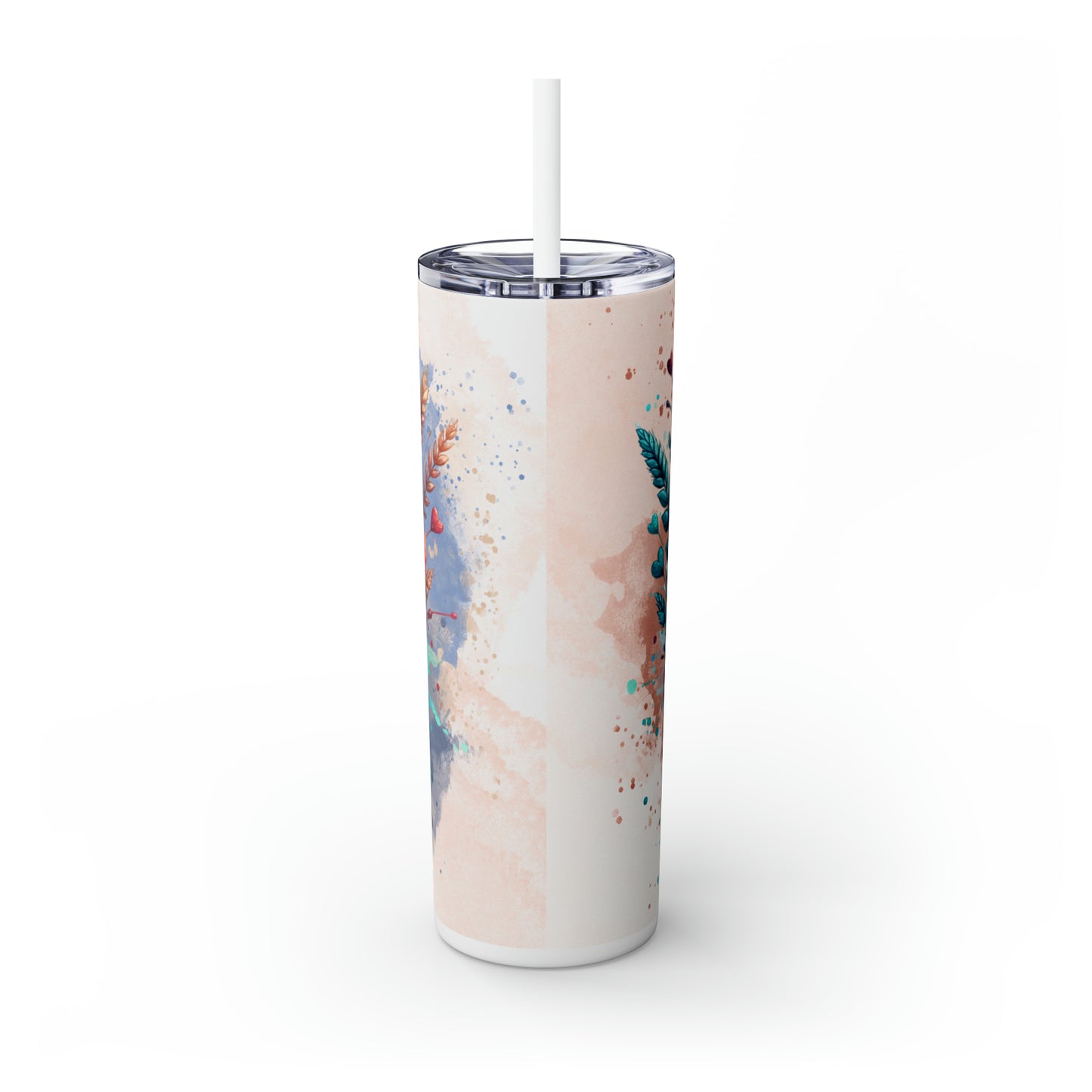 Heart Skinny Tumbler with Straw, 20oz
