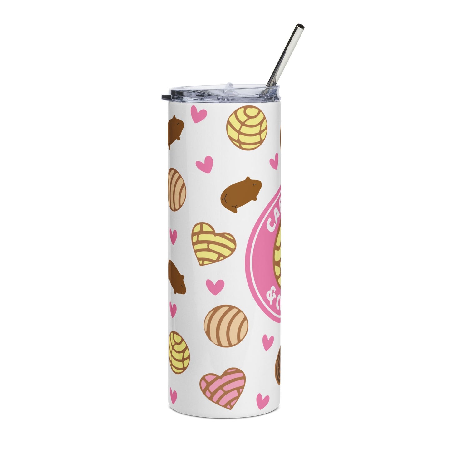 Adorable Cafecito & Chisme Stainless Steel Tumbler - 20oz, Cute Drinkware, Coffee Lover Gift, Sweet Treats Travel Mug, Fun Party Favor