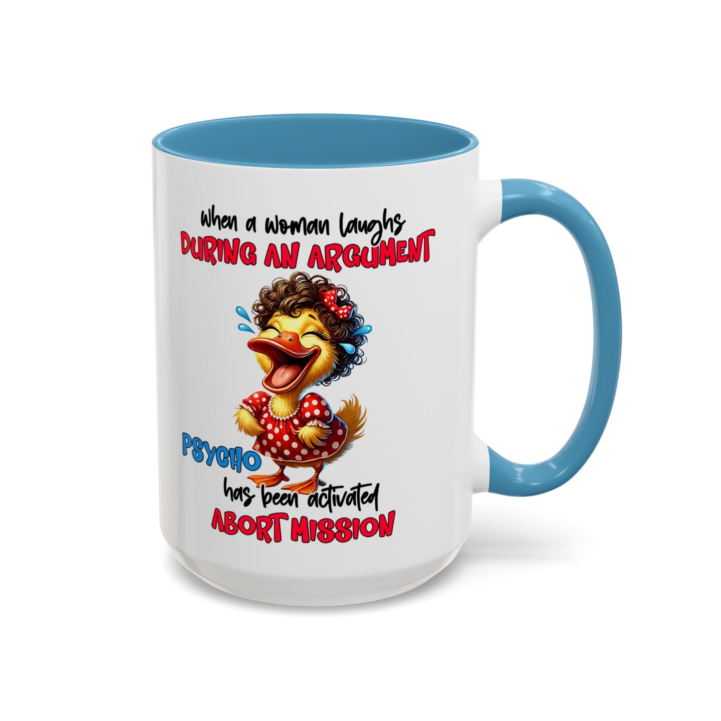 Psycho Laughs Accent Coffee Mug, Funny Gift Mug, Quirky Mug for Tea Lovers, Humorous Mug, Conversation Starter