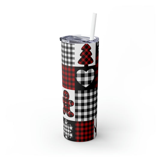 Buffalo Print - Skinny Tumbler with Straw, 20oz