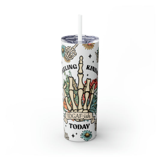 Tumbler Cup - Skeleton Hand with Sarcastic Attitude Design, 20oz