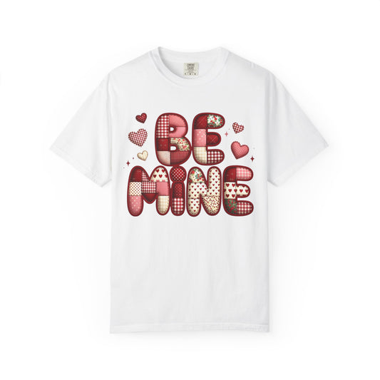 Be Mine Valentine T-Shirt — Cute Heart Patchwork Graphic