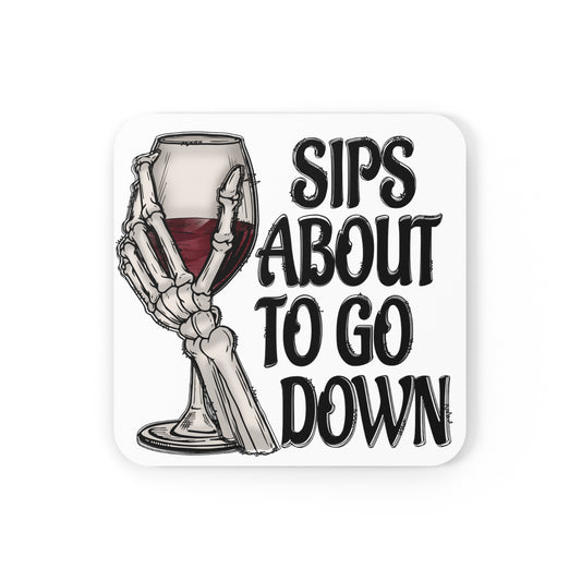 Sips about to Down - Corkwood Coaster Set