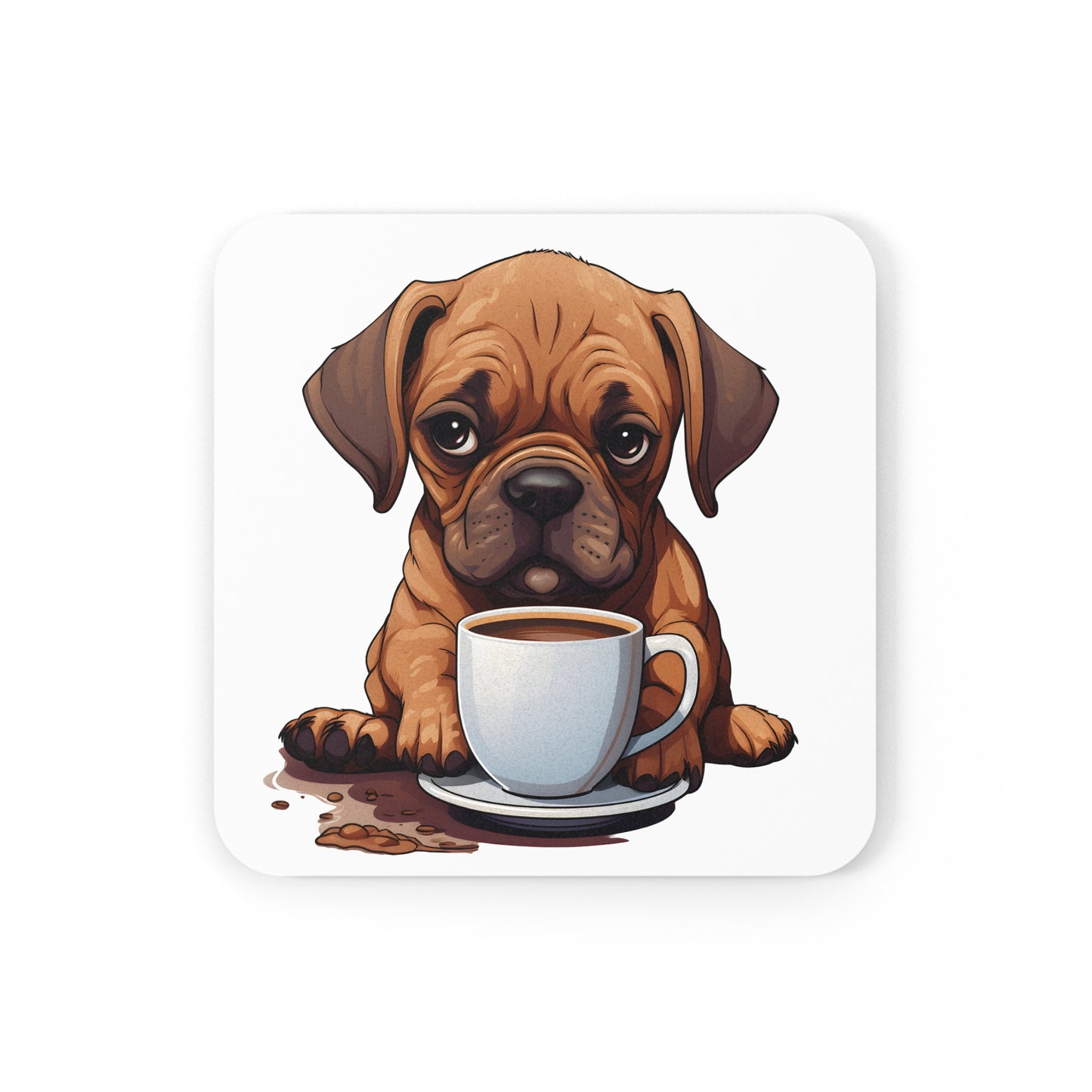 Dog and Coffee - Corkwood Coaster Set