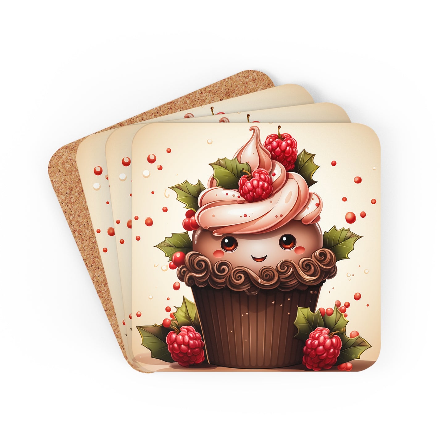 Cupcake - Corkwood Coaster Set