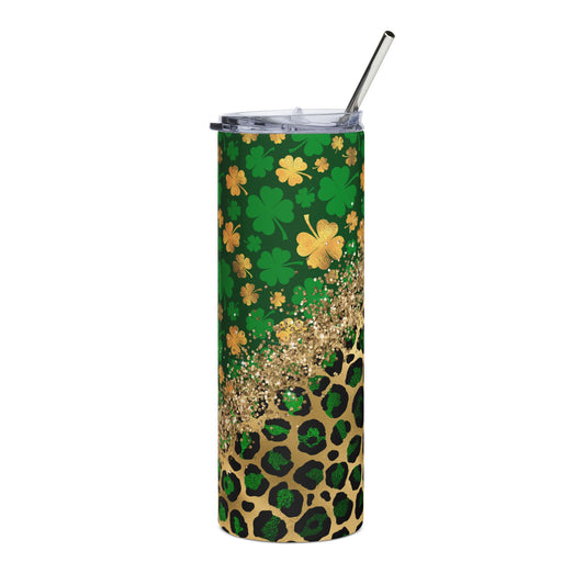 Stainless Steel Tumbler with Shamrocks and Leopard Print, 20oz Travel Mug, St. Patrick's Day Gift, Eco-Friendly Drinkware, Trendy [...]