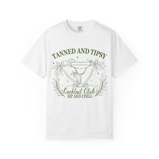 Tanned and Tipsy Cocktail Club T-Shirt — Sip & Chill Graphic Tee