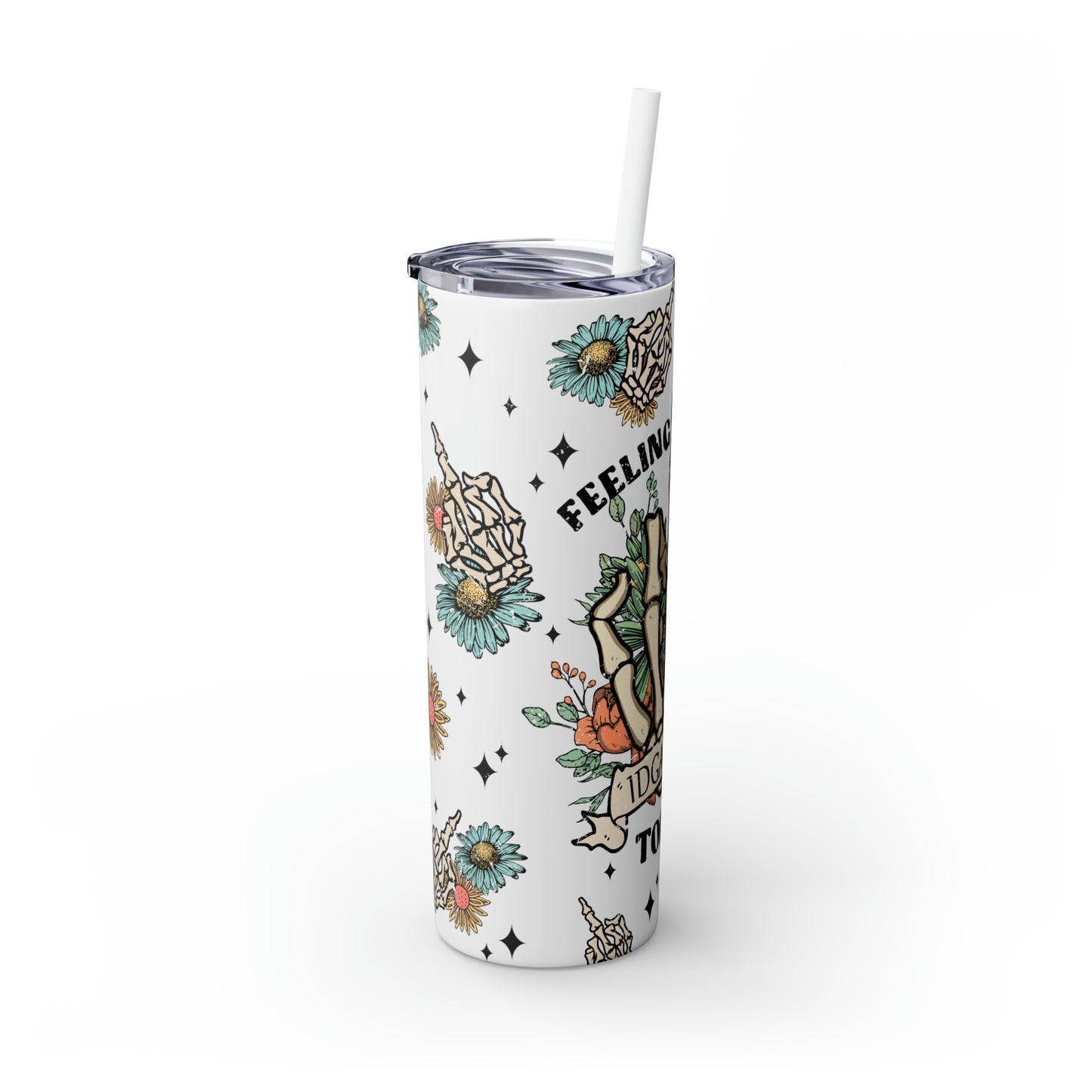 Tumbler Cup - Skeleton Hand with Sarcastic Attitude Design, 20oz