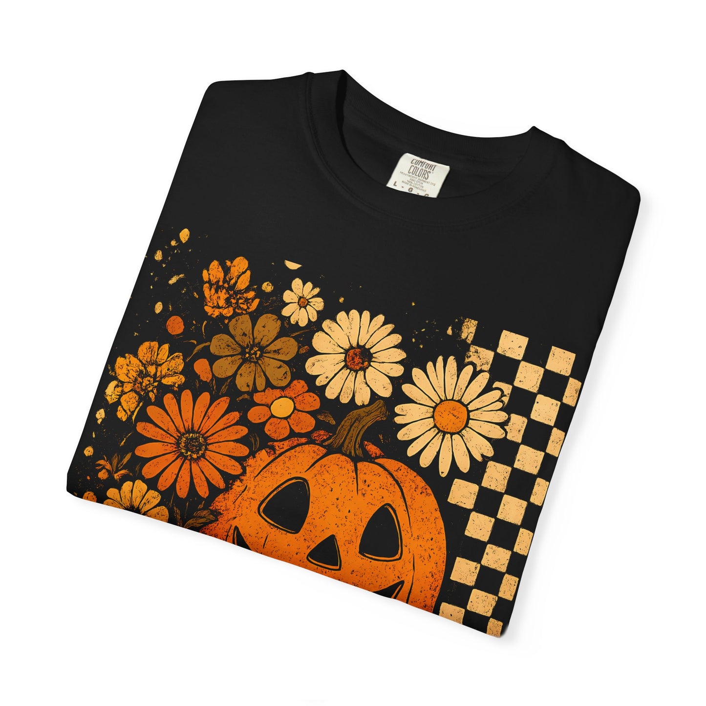 Halloween Floral Pumpkin Tee, Unisex T-shirt for Fall Celebrations, Spooky Season Shirt, Halloween Party Attire, Trick or Treat Apparel