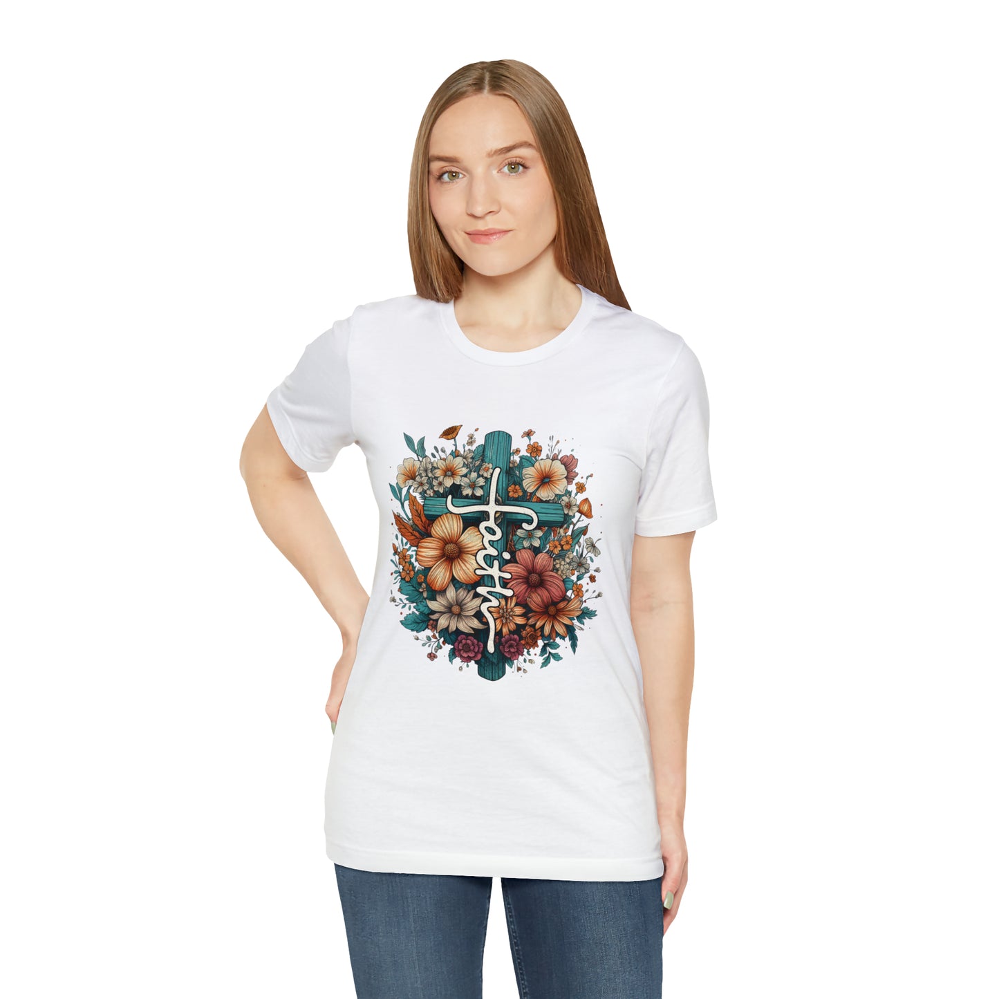 Faith with Flowers - Jersey Short Sleeve T-Shirt