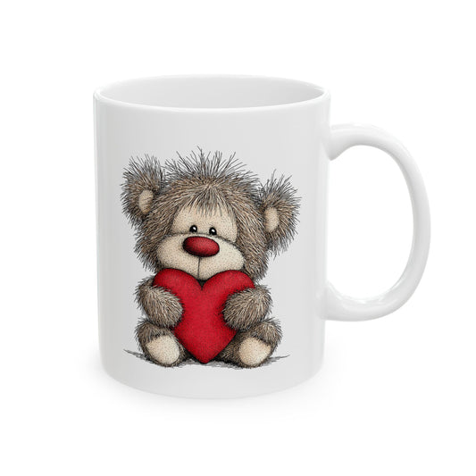 Hedgehog Heart Ceramic Mug — Cute Animal Coffee Cup (11oz & 15oz)