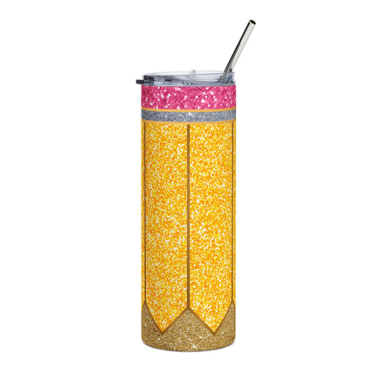 Pencil-Design Stainless Steel Tumbler, 20oz - Perfect for Teachers, Students, Gifts for Back to School, Cute Classroom Decor, [...]