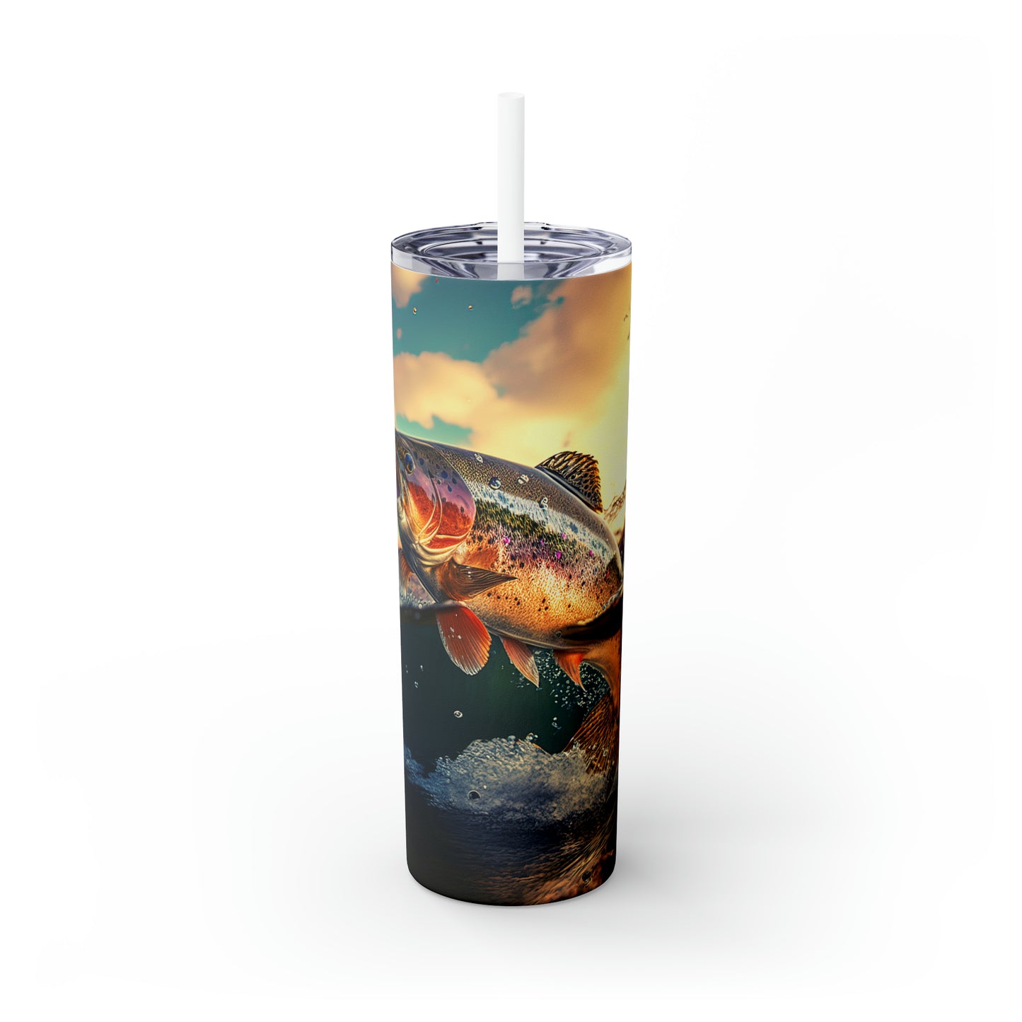 Trout - Skinny Tumbler with Straw, 20oz