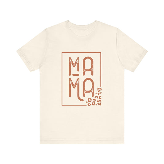 Mama with Leopard Print- Jersey Short Sleeve T-Shirt