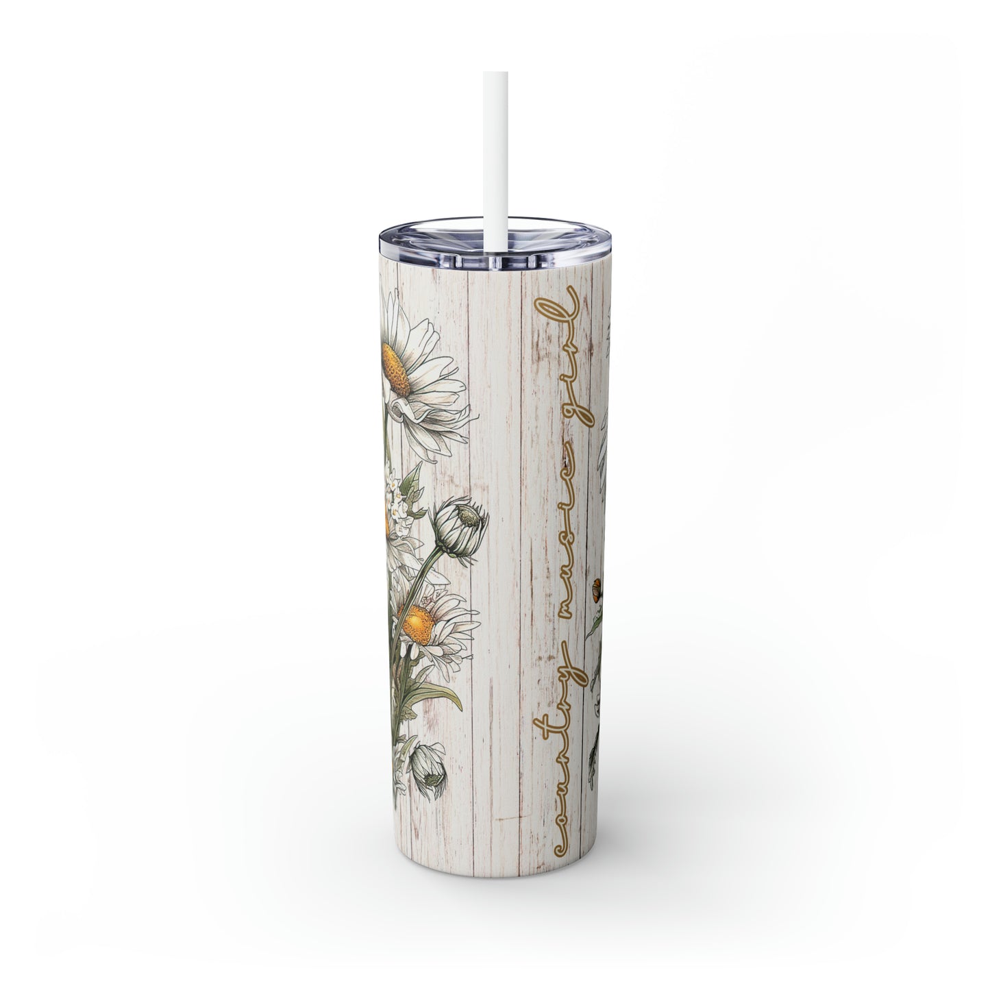 Country Music Girl - Skinny Tumbler with Straw, 20oz