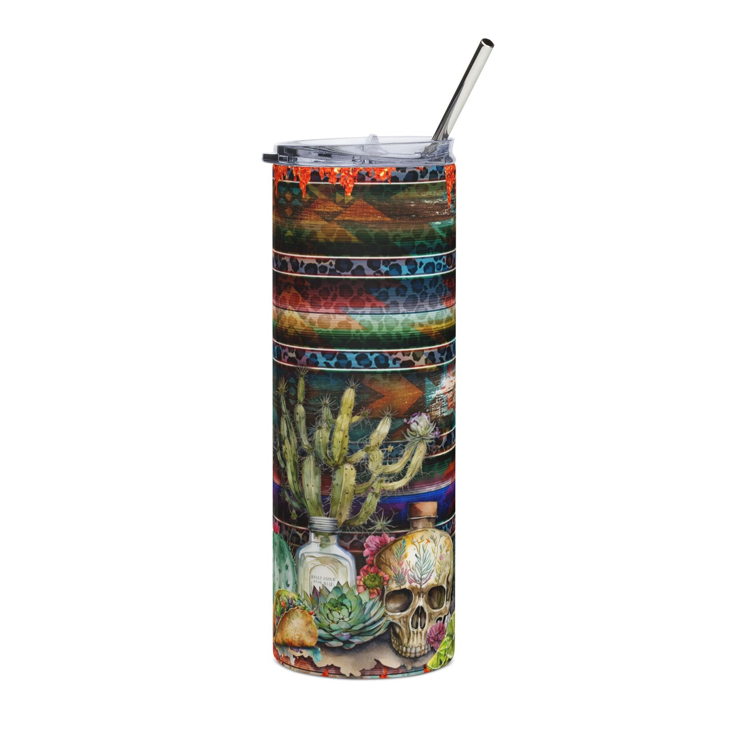 Vibrant Stainless Steel Tumbler, 20oz - Perfect for Taco Nights, Fiesta Celebrations, Gifts for Food Lovers, Spring/Summer Events, [...]