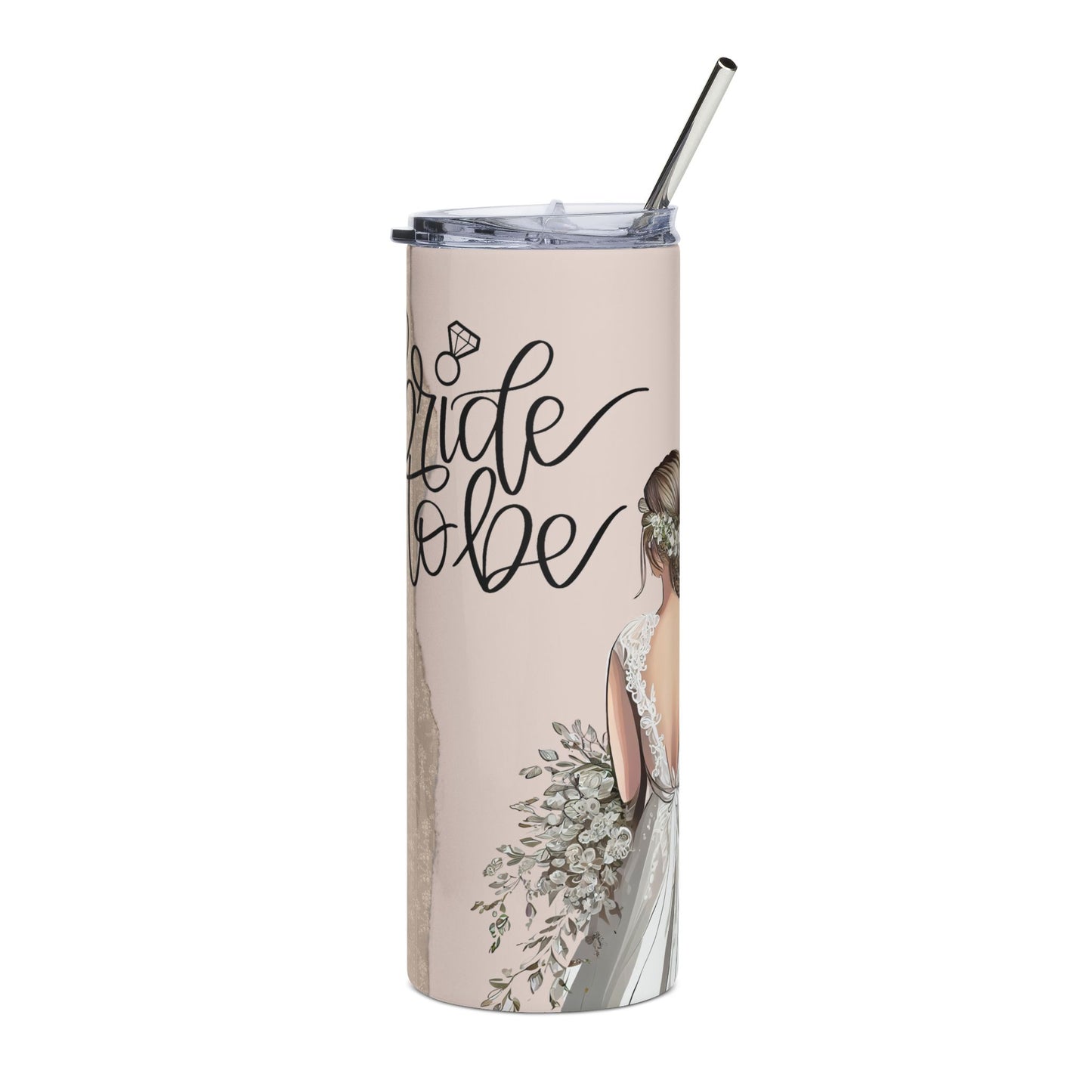 Elegant Bride-To-Be Tumbler | 20oz Stainless Steel Travel Cup, Wedding Gift, Bridal Shower Favor, Engagement Party Drinkware