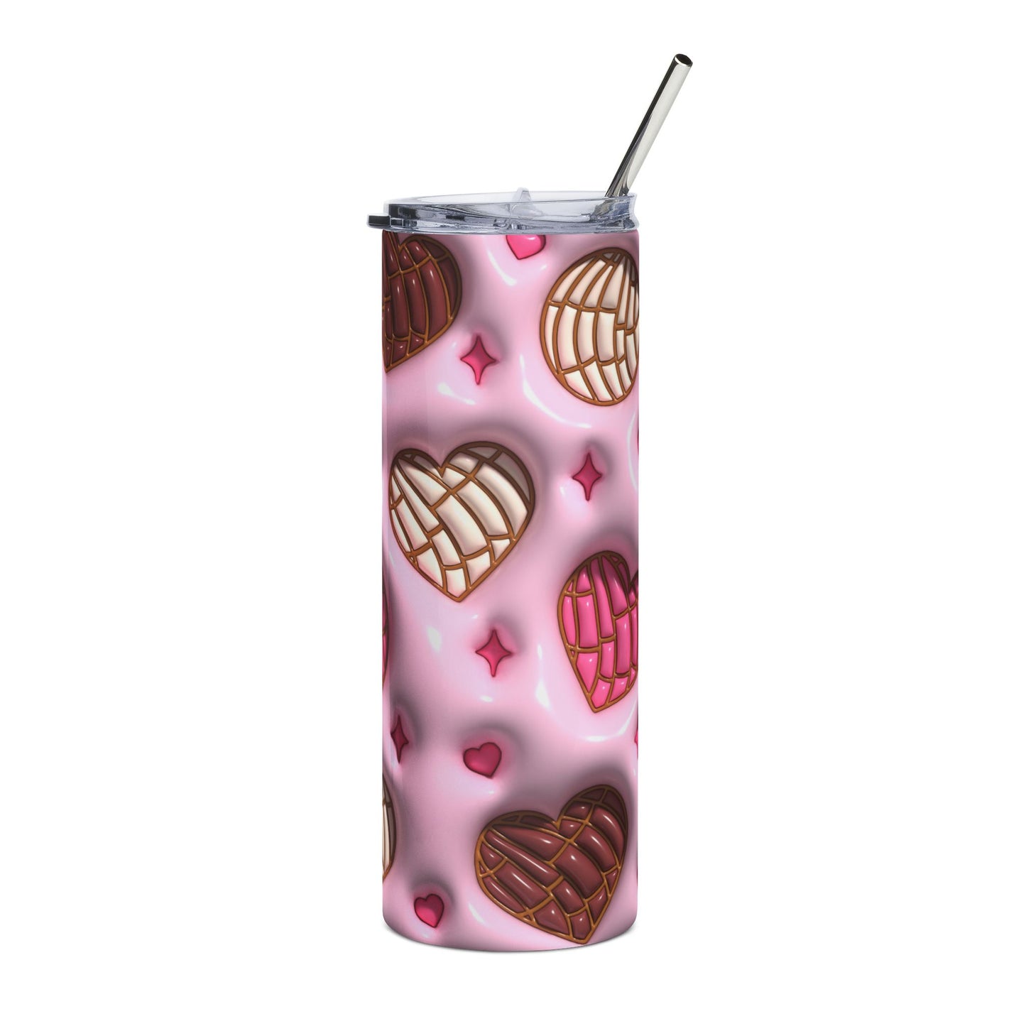 Cute Heart Pattern Stainless Steel Tumbler, 20oz | Valentine's Day Gift, Travel Cup, Coffee Mug, Insulated Drinkware, Gift for Her