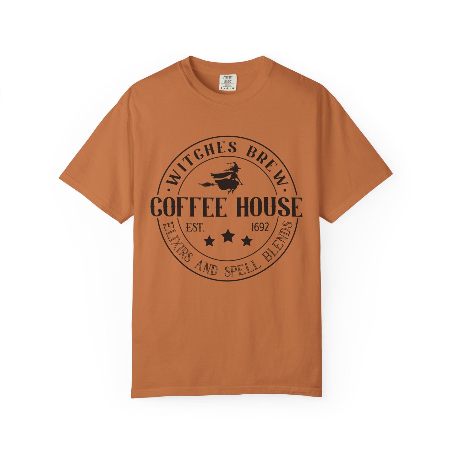 Witches Brew Coffee House Tee, Unisex Short Sleeve Shirt, Coffee Lover Gift, Halloween Apparel, Witchy T-Shirt, Casual Wear