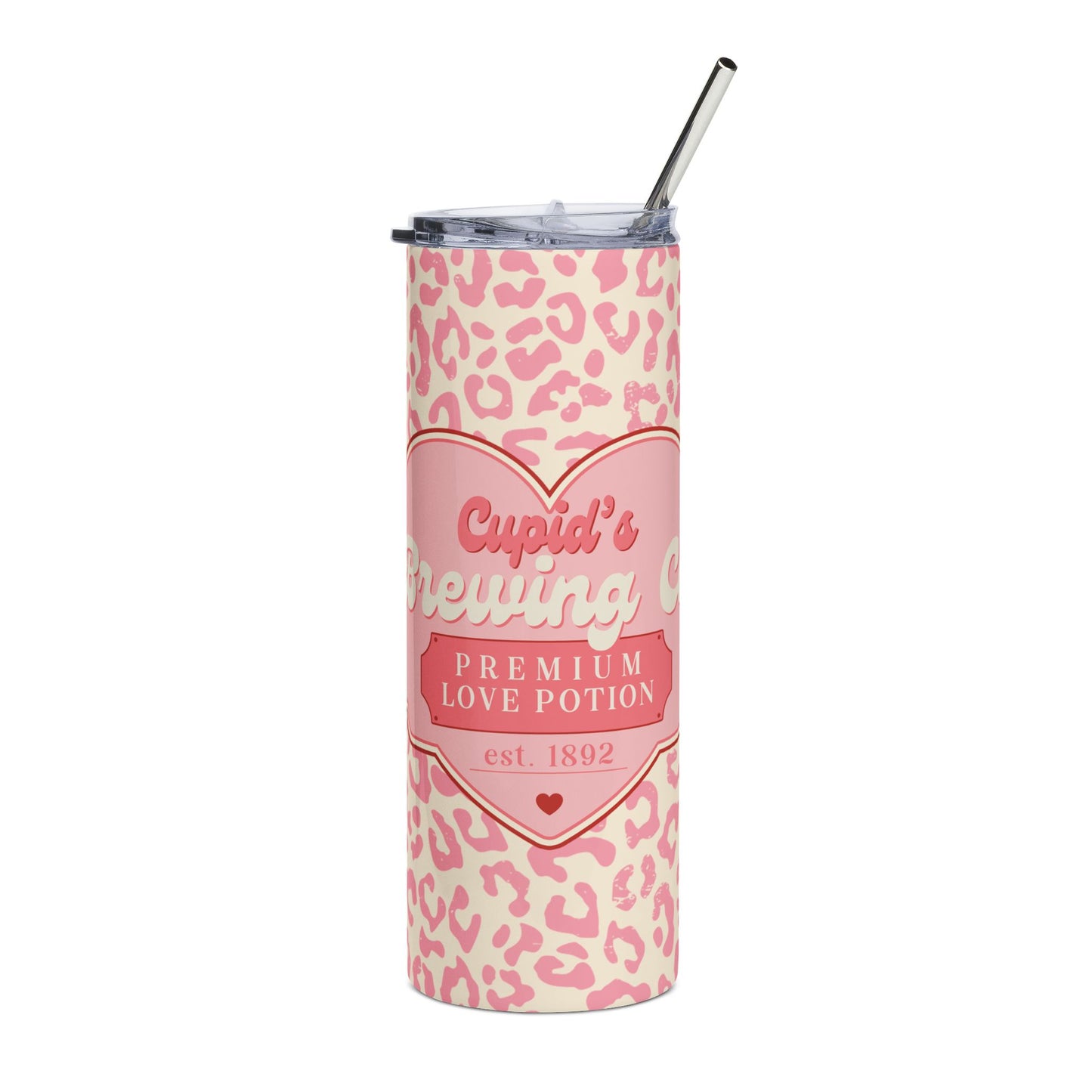 Cupid's Love Potion Tumbler - 20oz Stainless Steel Drinkware, Cute Gift for Valentine's Day, Trendy Travel Cup, Leopard Print, Premium [...]