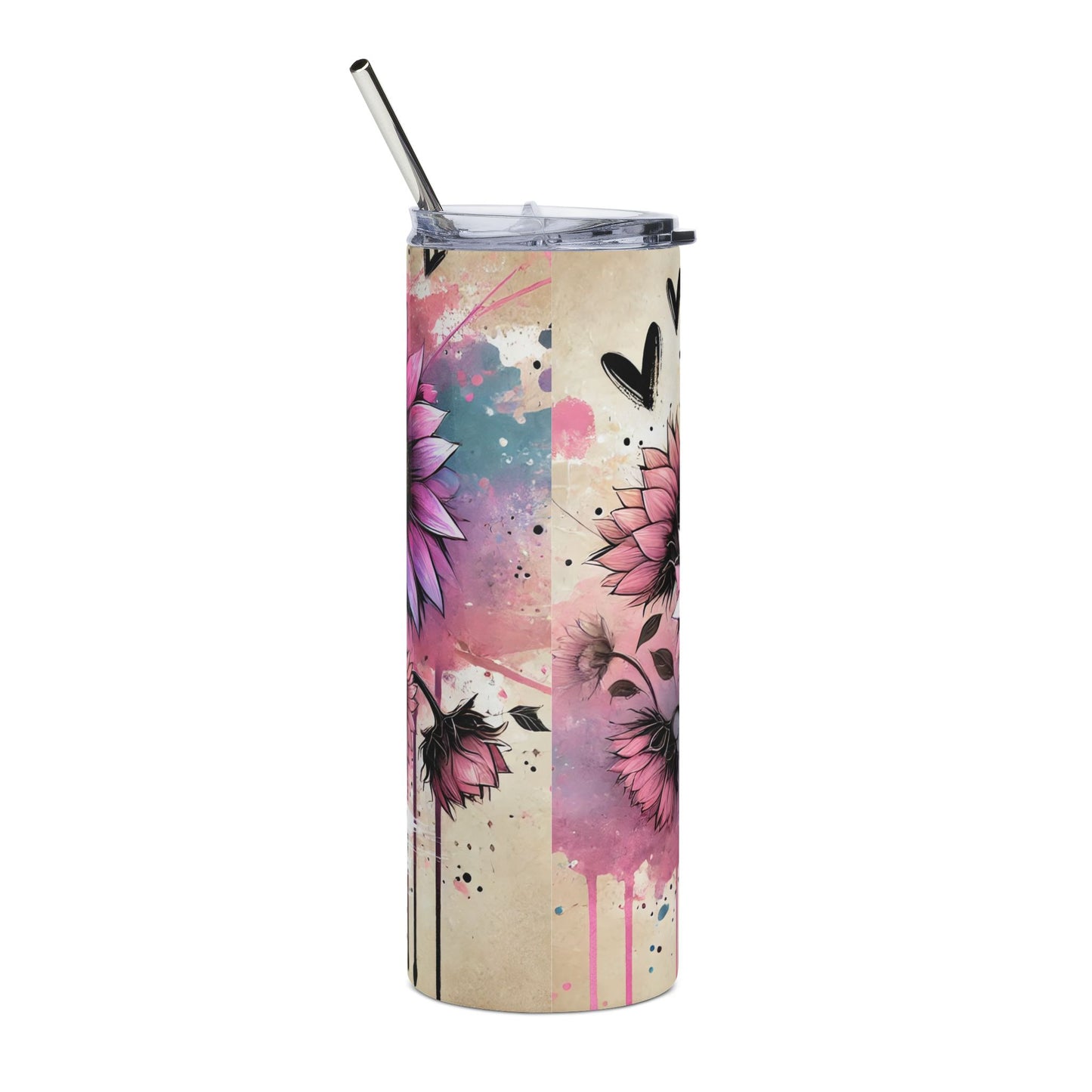Flower Power Stainless Steel Tumbler | 20oz | Floral Drinkware for Eco-Friendly Living, Gifts for Her, Summer Style, Office [...]