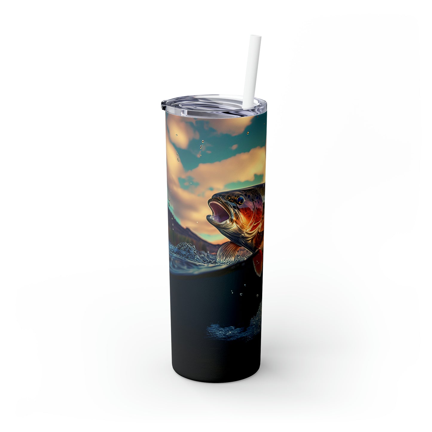 Trout - Skinny Tumbler with Straw, 20oz