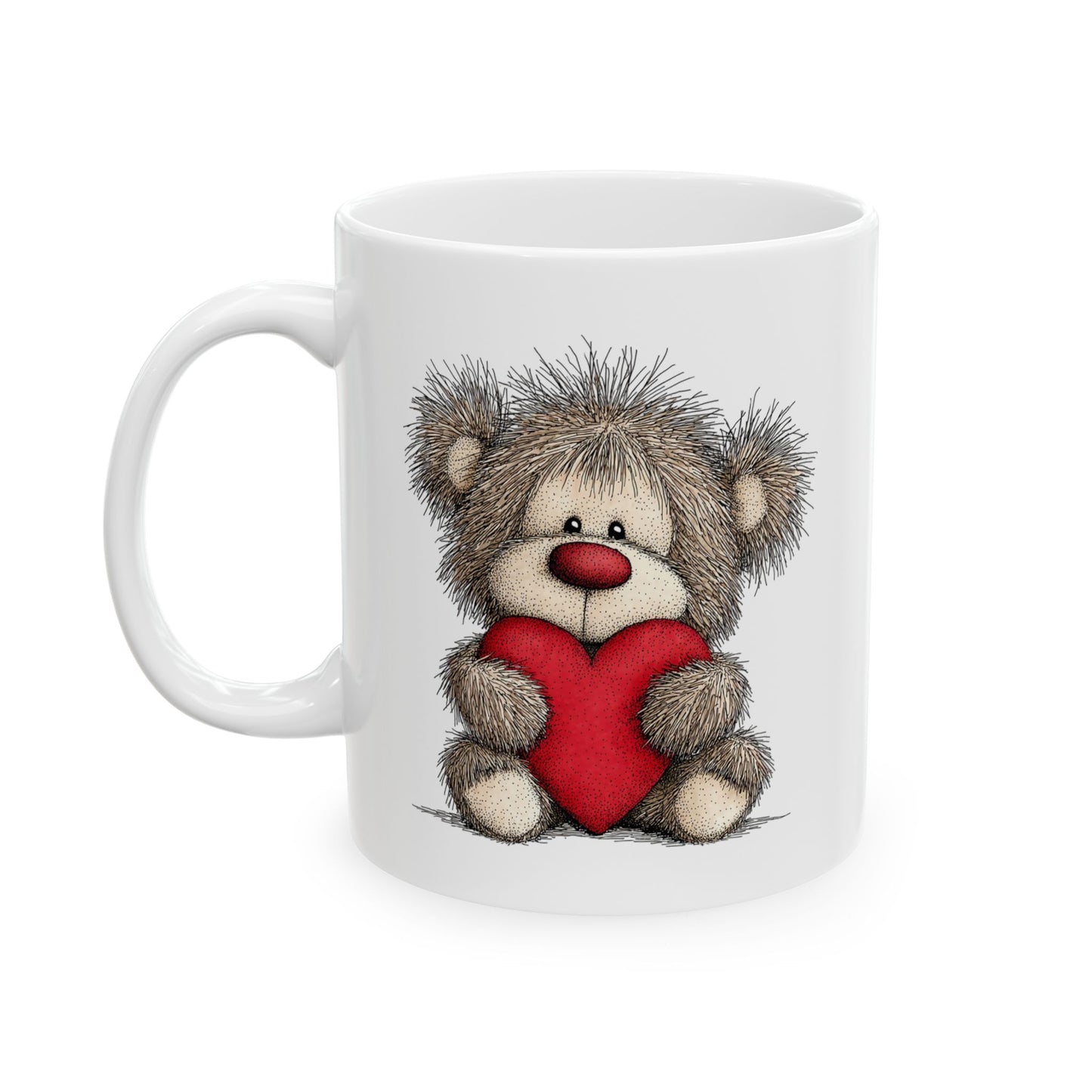 Hedgehog Heart Ceramic Mug — Cute Animal Coffee Cup (11oz & 15oz)