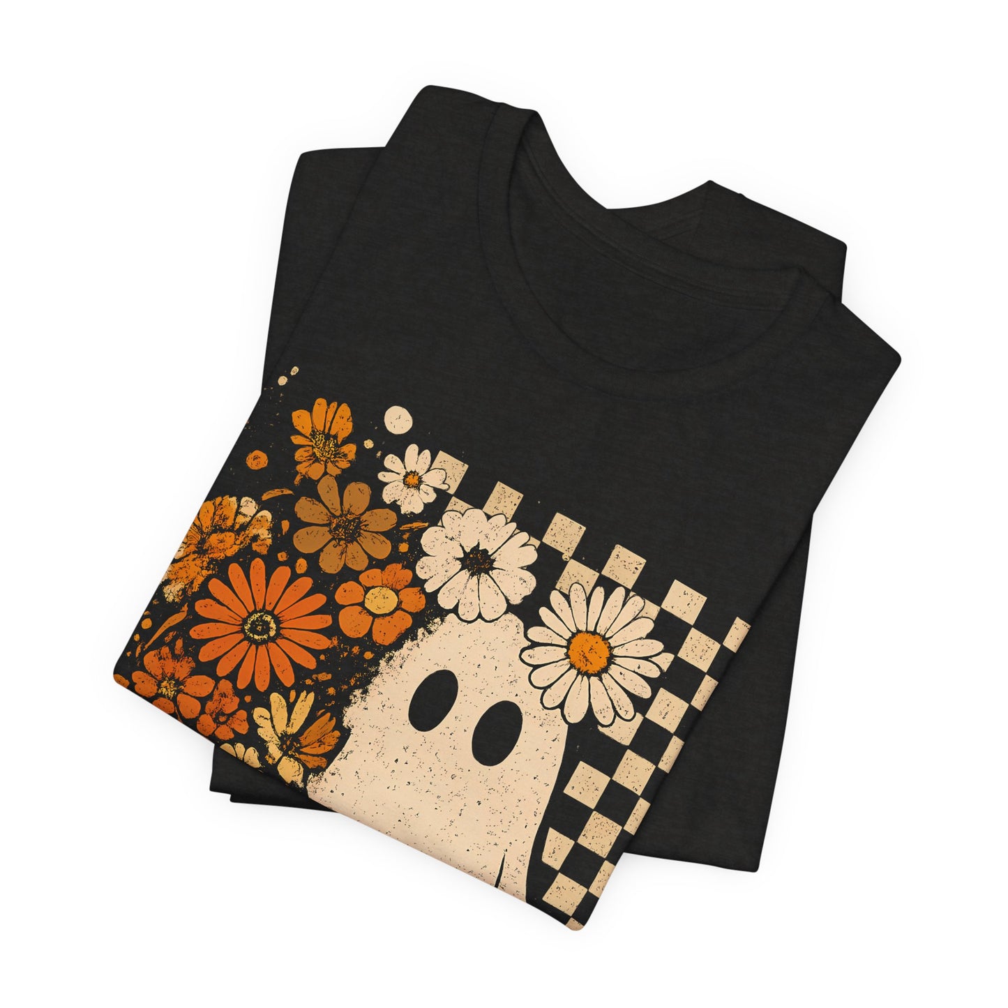 Ghostly Floral Tee - Unisex Jersey Short Sleeve T-Shirt, Halloween Shirt, Fall Apparel, Casual Wear, Gift for Him/Her