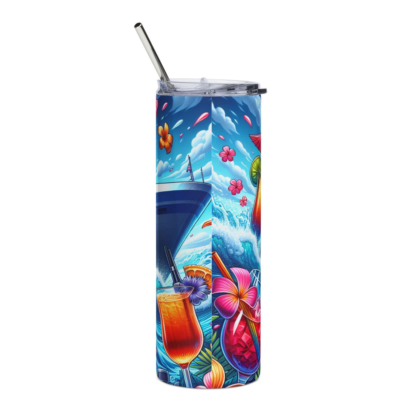 Tropical Cruise Stainless Steel Tumbler | 20oz Insulated Travel Cup, Summer Vibes Drinkware, Gift for Sailors, Beach Lovers, Ocean [...]