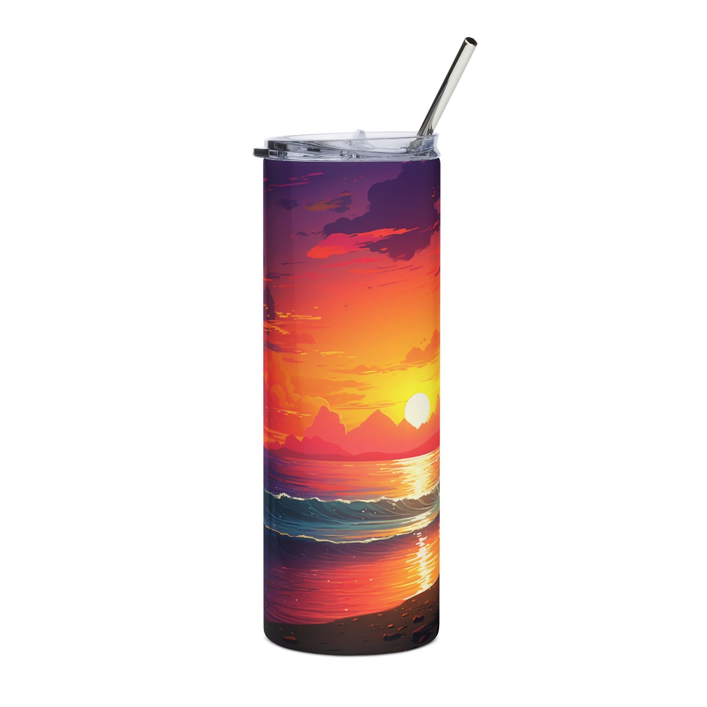 Tropical Sunset Stainless Steel Tumbler, 20oz | Beach Lover Gift, Eco-Friendly Drinkware, Summer Party Essentials, Travel Mug, [...]