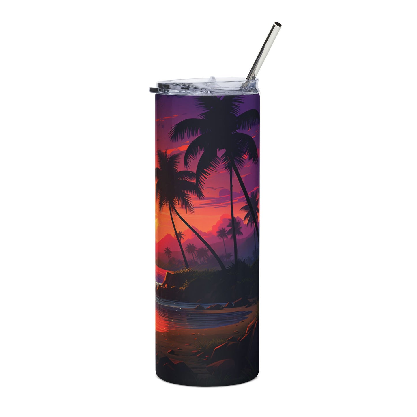 Tropical Sunset Stainless Steel Tumbler, 20oz | Beach Lover Gift, Eco-Friendly Drinkware, Summer Party Essentials, Travel Mug, [...]