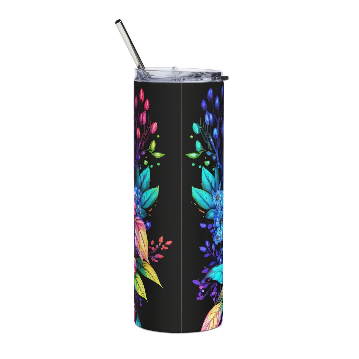 Colorful Owl Stainless Steel Tumbler, 20oz, Insulated Travel Mug, Vibrant Drinkware, Eco-Friendly Coffee Cup, Gift for Nature Lovers