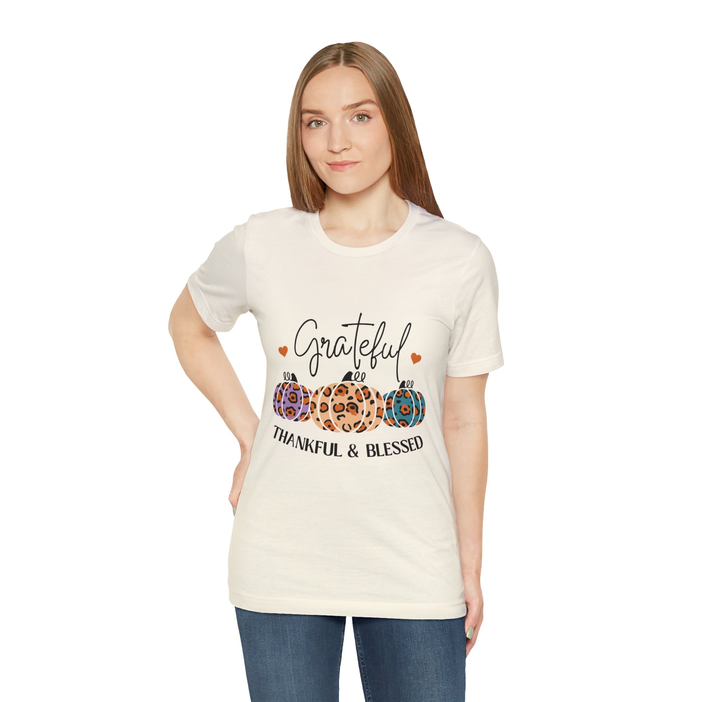 Grateful Thankful and Blessed - Jersey Short Sleeve T-Shirt