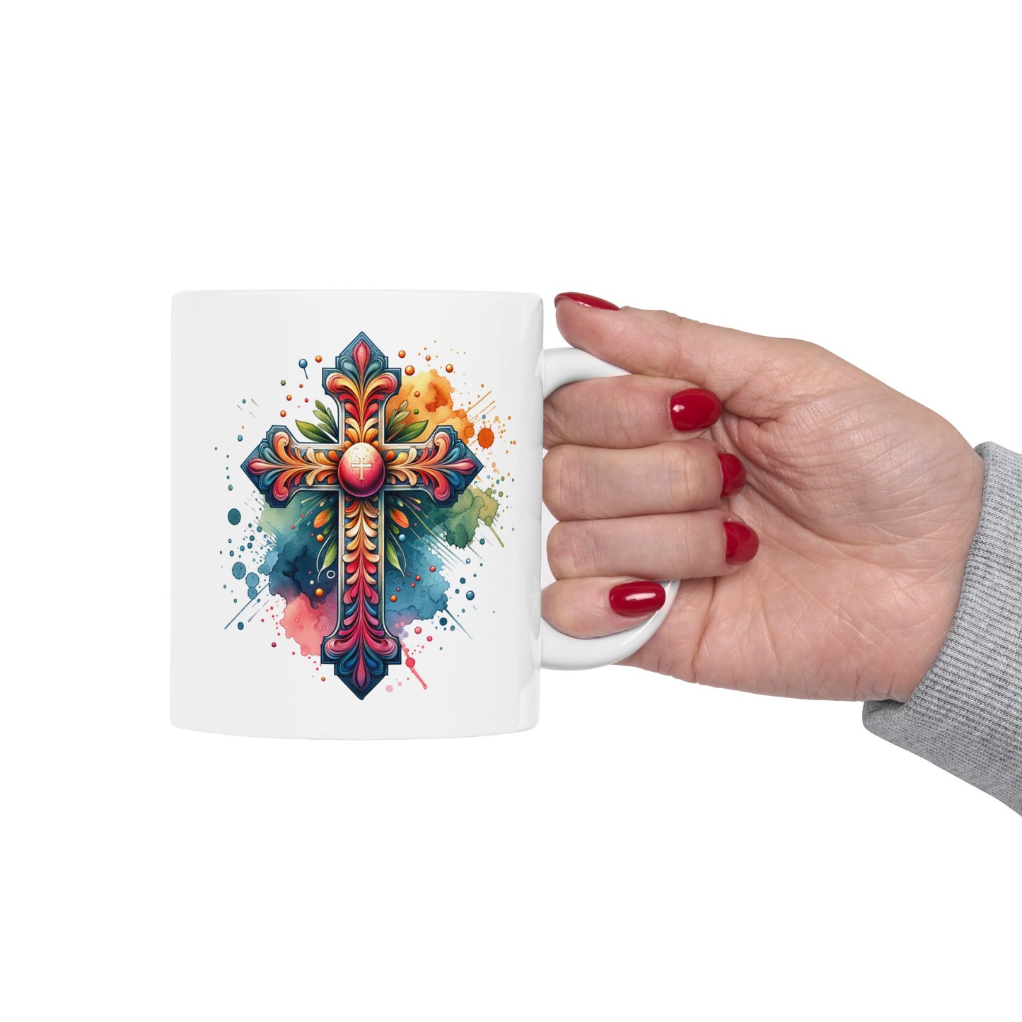 Colorful Cross - Accent Coffee Mug, 11oz