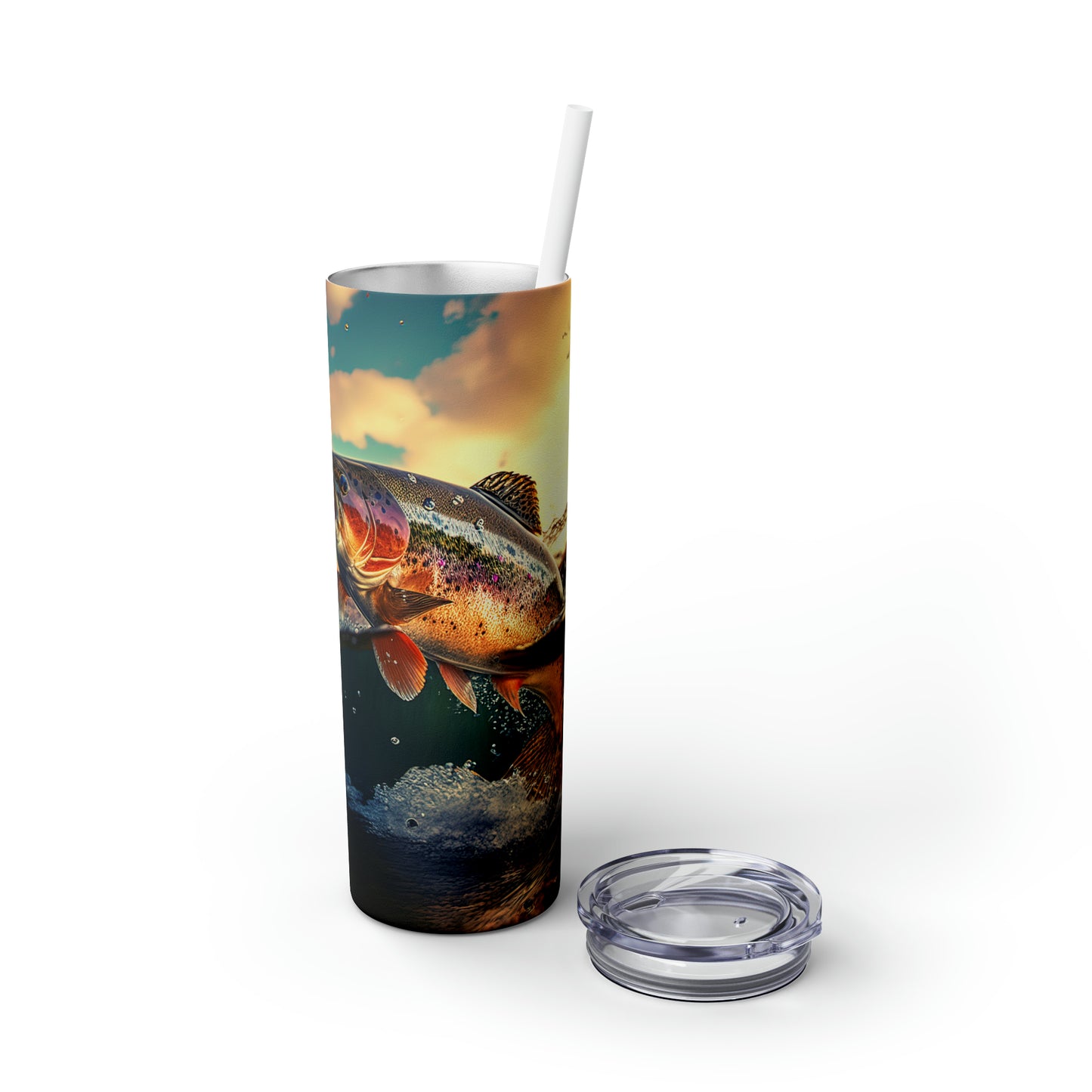 Trout - Skinny Tumbler with Straw, 20oz