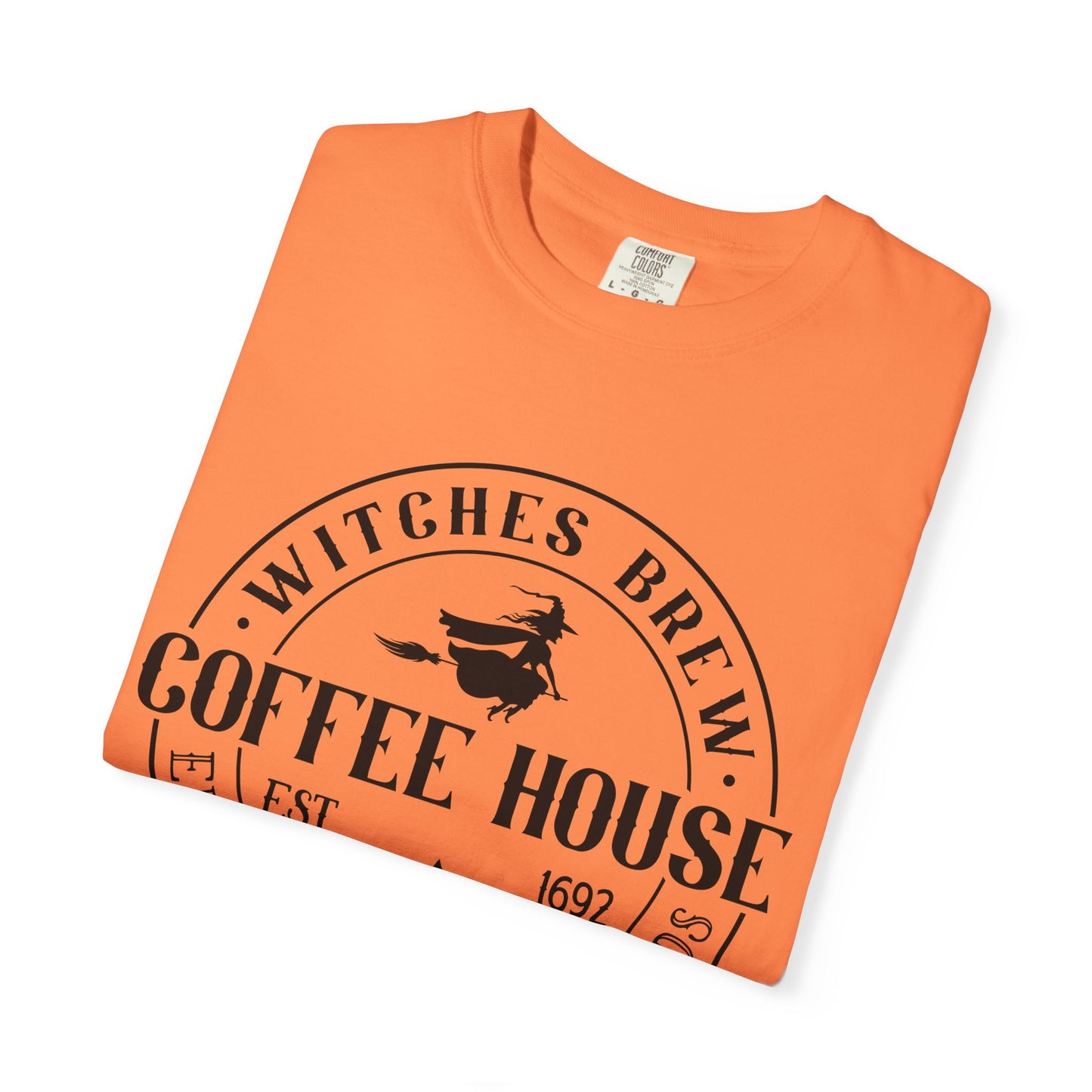 Witches Brew Coffee House Tee, Unisex Short Sleeve Shirt, Coffee Lover Gift, Halloween Apparel, Witchy T-Shirt, Casual Wear