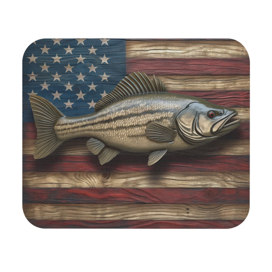 USA Flag Fish - Mouse Pad