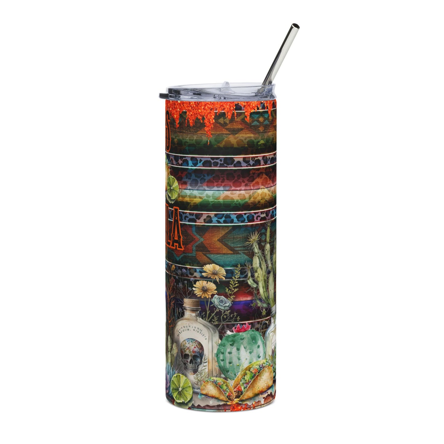 Vibrant Stainless Steel Tumbler, 20oz - Perfect for Taco Nights, Fiesta Celebrations, Gifts for Food Lovers, Spring/Summer Events, [...]